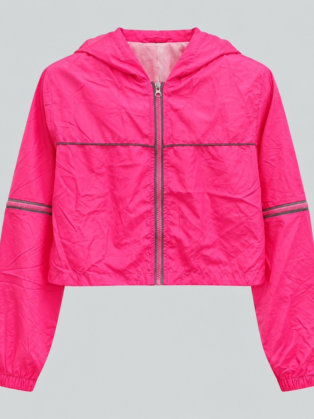 Love Bright Pink Hooded Rain Jacket for Kids